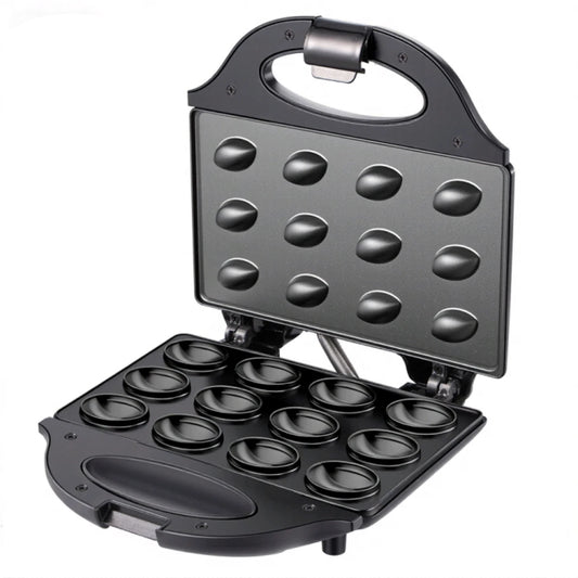 Máquina de Waffle Elétrica com 12 Cavidades para Bolos de Nozes, Fabricante de Biscoitos para Negócios de Confeitaria - Superfície Antiaderente
