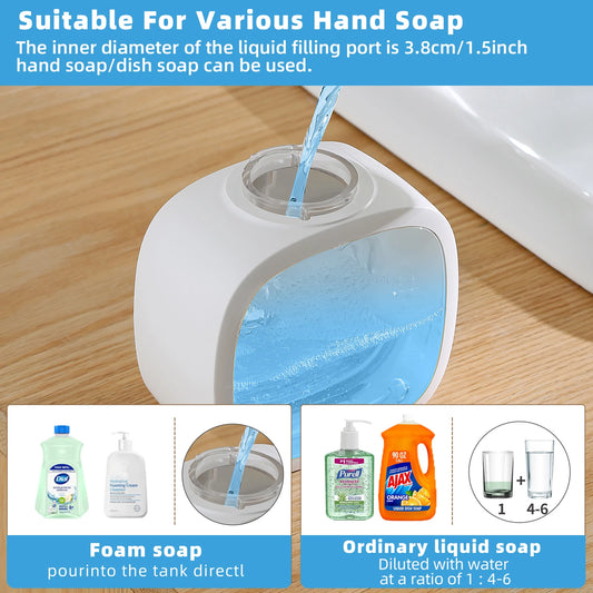 New wall-mounted automatic soap dispenser, smart foam hand washing machine, 500ml rechargeable liquid, bathroom induction sensor
