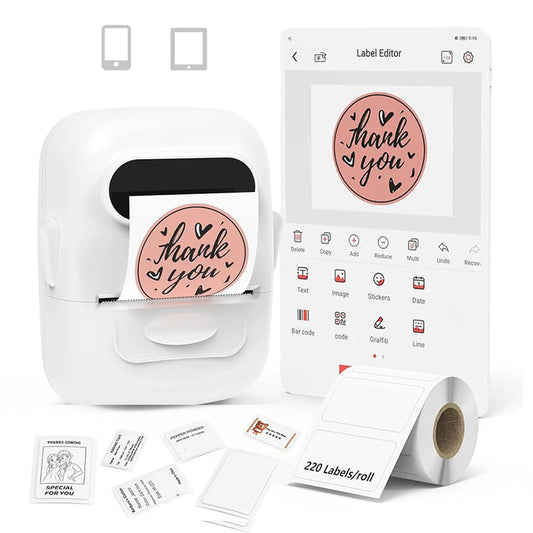 Marklife P50 Mini Bluetooth Thermal Label Printer, Self-Adhesive Sticker Printer for School, Office, Kitchen, for Labeling Prices