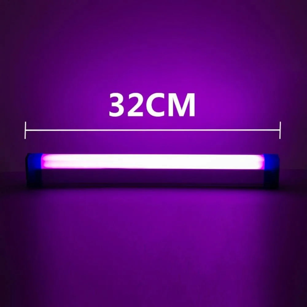 Luz de Tubo Colorida RGB 17cm/32cm, Luz Noturna USB, Bastão de Luz Roxo e Azul, Lâmpada de Ambiente, Luz de Preenchimento Portátil para Fotos