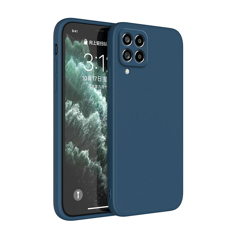 Funda capa de telefone original para samsung a42 m42 5g silicone líquido fundas galaxy a42 m42 5g câmera capa protetora traseira
