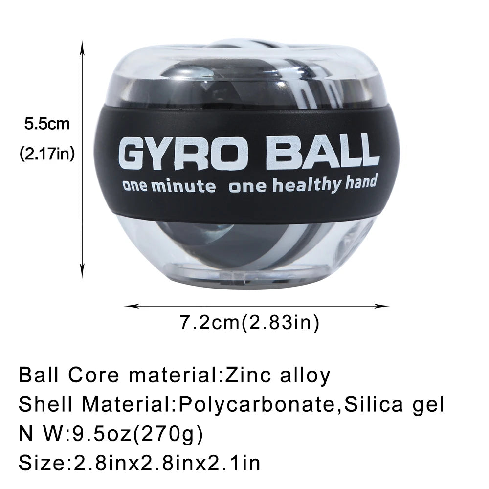 Bola Giroscópica de Pulso com Início Automático, Dispositivo de Exercício para Braços, Fortalecedor de Força, Monitor de Fitness
