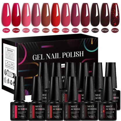 Conjunto de 12 Esmaltes em Gel HEMA TPO FREE, Cores Coloridas de Verão, Longa Duração, Semi-Permanente, Removível, Verniz em Gel UV, Suprimentos para Unhas DIY