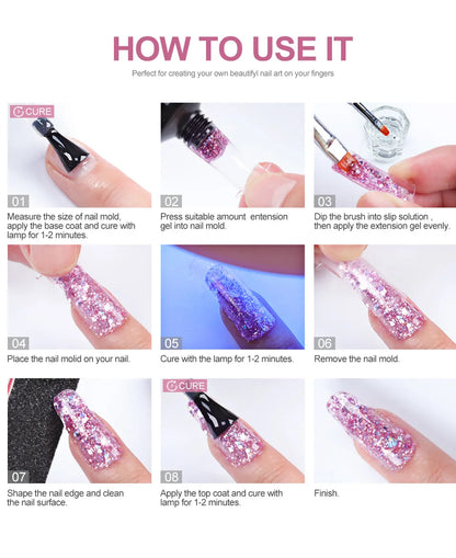 15ml kit de gel de unhas para extensão rápida arte do prego gel de polímero ferramentas de unhas extensão de dedo solução acrílica gel polonês kit de arte do prego