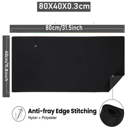 Mouse pad para jogos RGB, tapete de mouse grande de 31,5 x 11,8 polegadas com 14 modos de luz, base de borracha antiderrapante, teclado grande para PC
