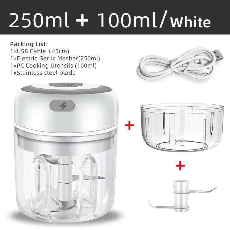 100ml/250ml picador de carne elétrico alho chopper girar imprensa alho triturador vegetal cebola cortador cozinha cozinhar acessórios