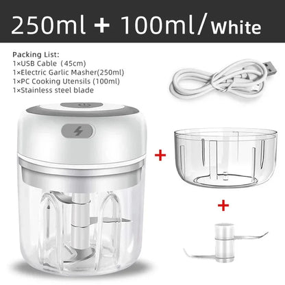 100ml/250ml picador de carne elétrico alho chopper girar imprensa alho triturador vegetal cebola cortador cozinha cozinhar acessórios