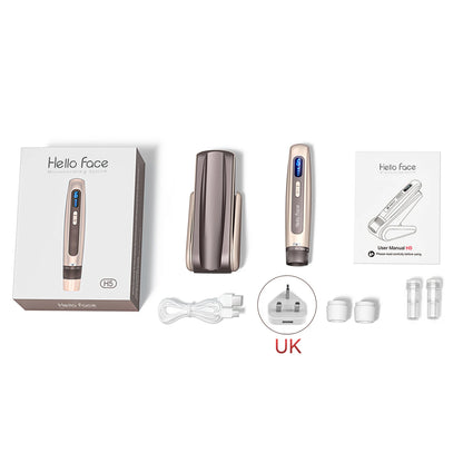 Caneta Derma Pen Original Profissional Hello Face H5 2 em 1 EMS com microagulhamento automático e comprimento de agulha de 0,25 mm