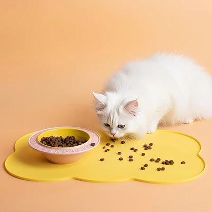 Tapete de Alimentação para Cães e Gatos, Tapete de Silicone Fino e Impermeável para Comida de Gato com Borda Elevada, Tapete para Tigela de Gato