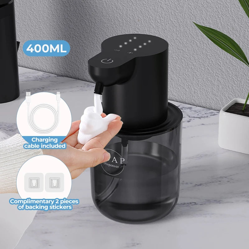 Novo dispensador de sabão automático montado na parede espuma inteligente máquina lavar as mãos 500ml líquido recarregável sensor indução do banheiro
