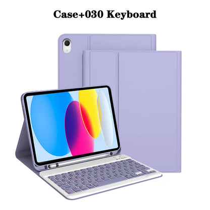 Capa de teclado para iPad (A16) 11a/10a geração, teclado sem fio removível, capa de teclado folio com suporte para lápis