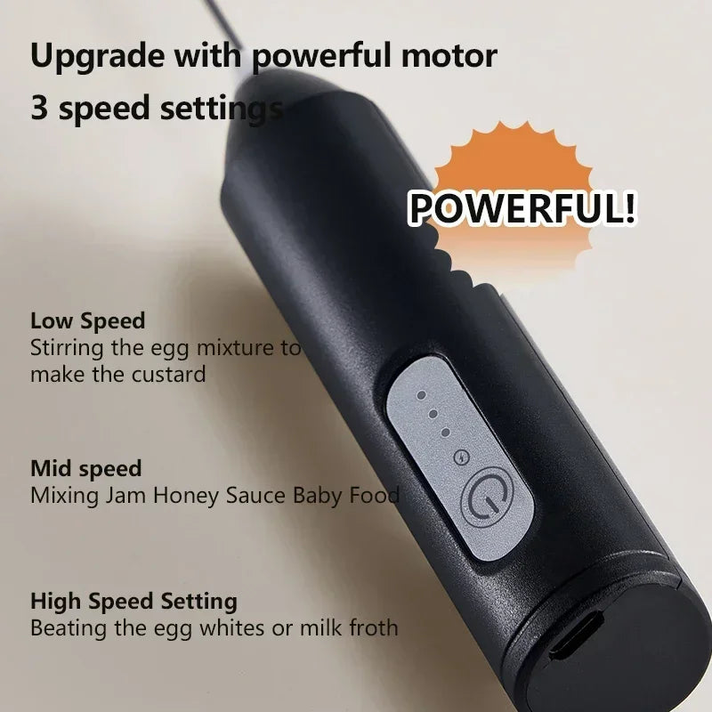 Espuma de leite elétrica sem fio, mini liquidificador usb, 3 velocidades, espumador de leite portátil para café, cappuccino, batedor de espuma