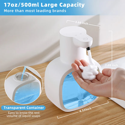 Novo dispensador de sabão automático montado na parede espuma inteligente máquina lavar as mãos 500ml líquido recarregável sensor indução do banheiro