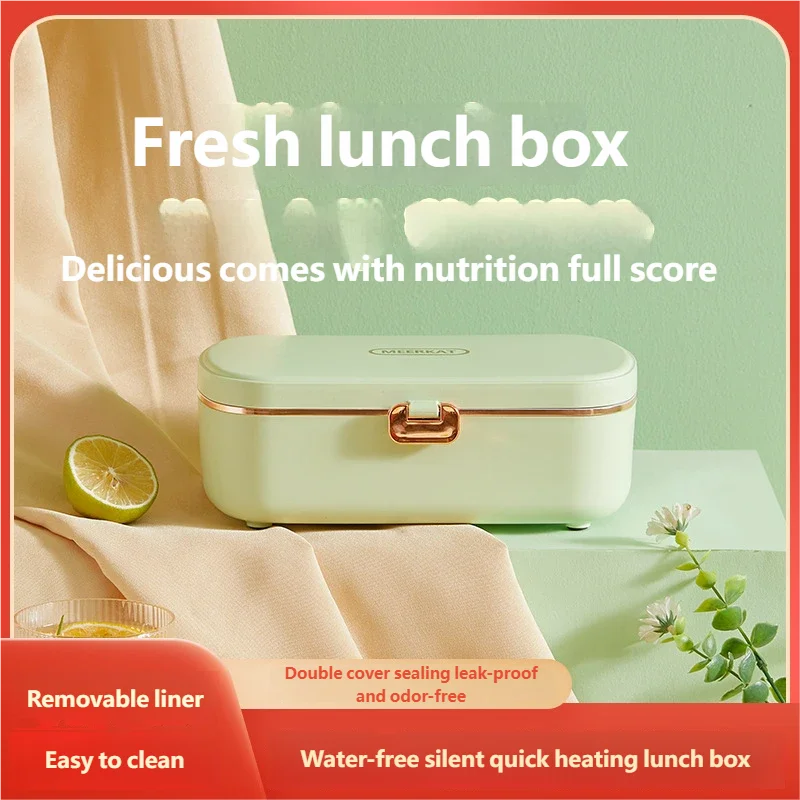 Homefish lancheira elétrica de aço inoxidável, aquecedor de alimentos, bento, aquecimento sem água, recipiente de almoço de escritório com aquecedor embutido