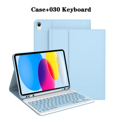 Capa de teclado para iPad (A16) 11a/10a geração, teclado sem fio removível, capa de teclado folio com suporte para lápis