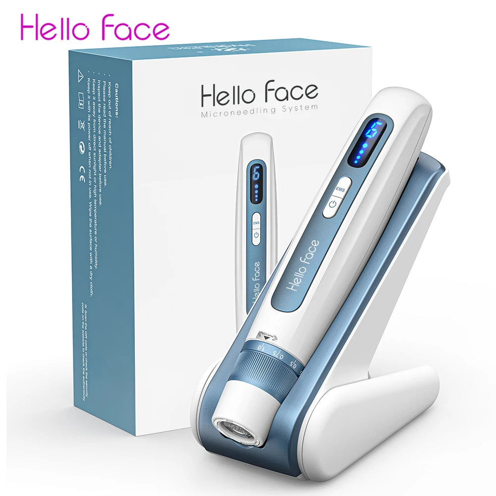 Caneta Derma Pen Original Profissional Hello Face H5 2 em 1 EMS com microagulhamento automático e comprimento de agulha de 0,25 mm