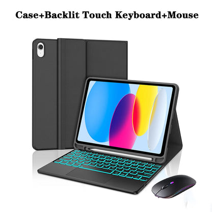 Capa de teclado para iPad (A16) 11a/10a geração, teclado sem fio removível, capa de teclado folio com suporte para lápis