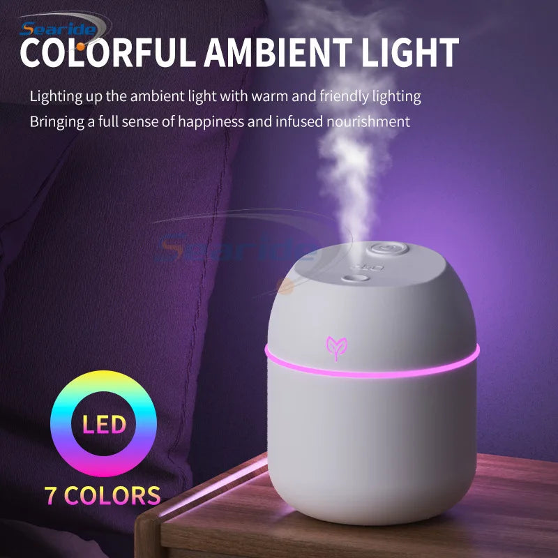 200ml mini umidificador de ar portátil usb aroma difusor de óleo essencial purificador do carro névoa criador lâmpada led iluminação para casa quarto