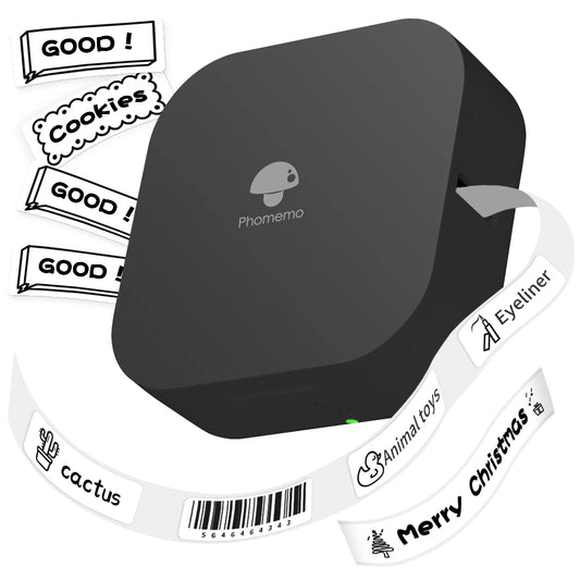 [New] Phomemo Q30 Portable Mini Wireless Bluetooth Label Maker with Label Printer Tape Included Various Templates Black