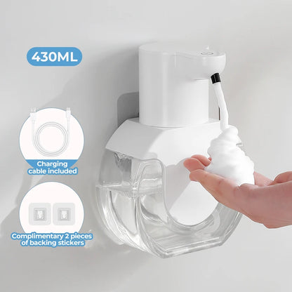 Novo dispensador de sabão automático montado na parede espuma inteligente máquina lavar as mãos 500ml líquido recarregável sensor indução do banheiro