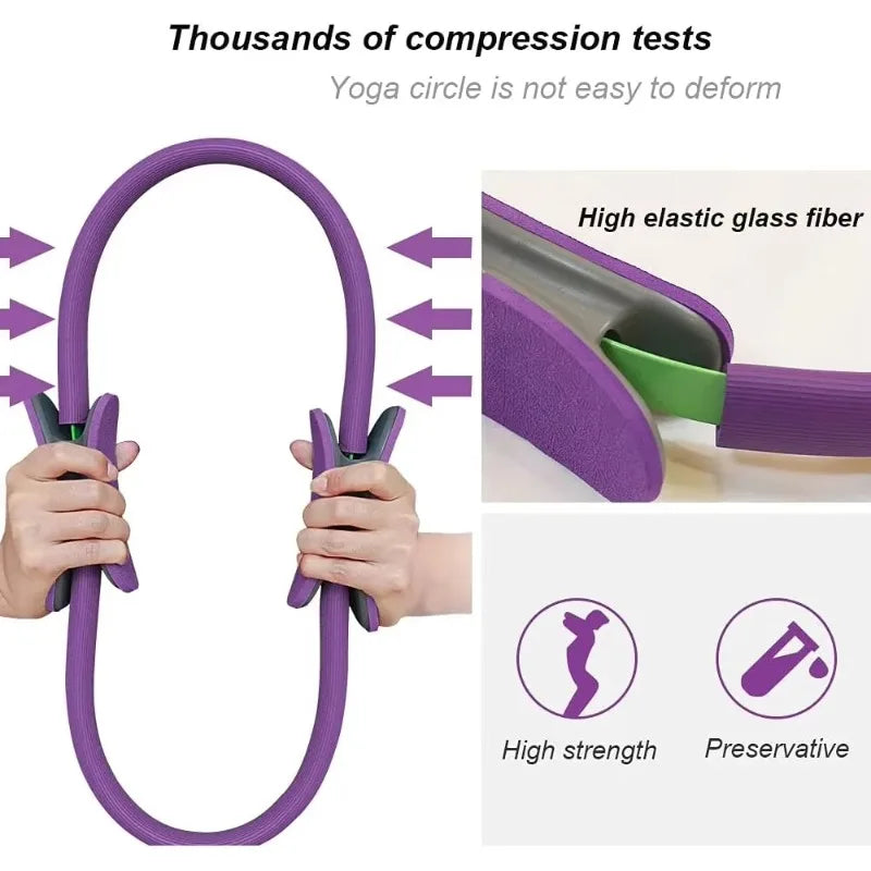 Yoga Pilates Ring Durable Non-Slip Exercise Circle Magic Exercise Circle with Dual Grip for Thigh Pelvic Floor Muscle Training