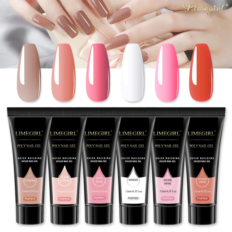 15ml kit de gel de unhas para extensão rápida arte do prego gel de polímero ferramentas de unhas extensão de dedo solução acrílica gel polonês kit de arte do prego