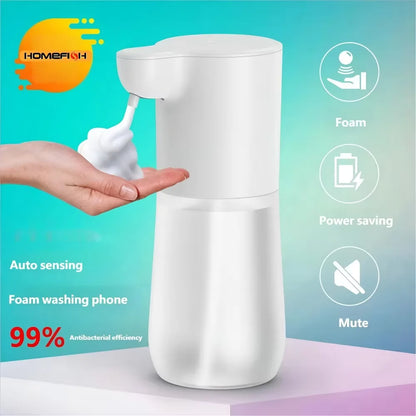 Dispensador Automático de Sabão HOMEFISH com Sensor Inteligente 350ml Carregamento USB Dispensador de Espuma de Sabão Sem Contato Máquina de Desinfetante para Mãos
