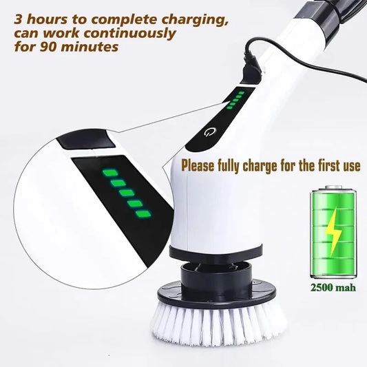 Multifunctional electric cleaning brush, cordless electric scrubber, bathroom scrubber, portable cleaning tool for kitchen/bathroom/
