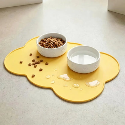 Tapete de Alimentação para Cães e Gatos, Tapete de Silicone Fino e Impermeável para Comida de Gato com Borda Elevada, Tapete para Tigela de Gato