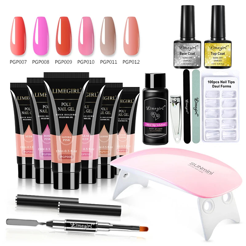 15ml kit de gel de unhas para extensão rápida arte do prego gel de polímero ferramentas de unhas extensão de dedo solução acrílica gel polonês kit de arte do prego