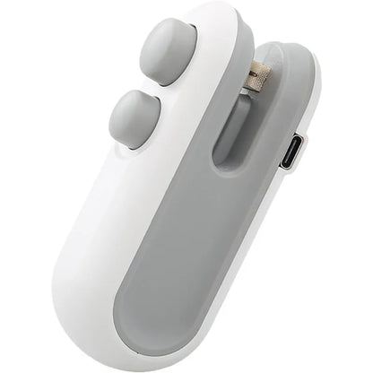 Selador Térmico Portátil Mini USB Recarregável – Selador de Sacos para Armazenamento de Alimentos Plásticos e Sacos com Fecho para Lanches