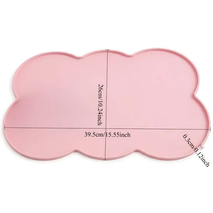 Tapete de Alimentação para Cães e Gatos, Tapete de Silicone Fino e Impermeável para Comida de Gato com Borda Elevada, Tapete para Tigela de Gato