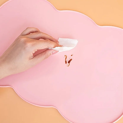 Tapete de Alimentação para Cães e Gatos, Tapete de Silicone Fino e Impermeável para Comida de Gato com Borda Elevada, Tapete para Tigela de Gato