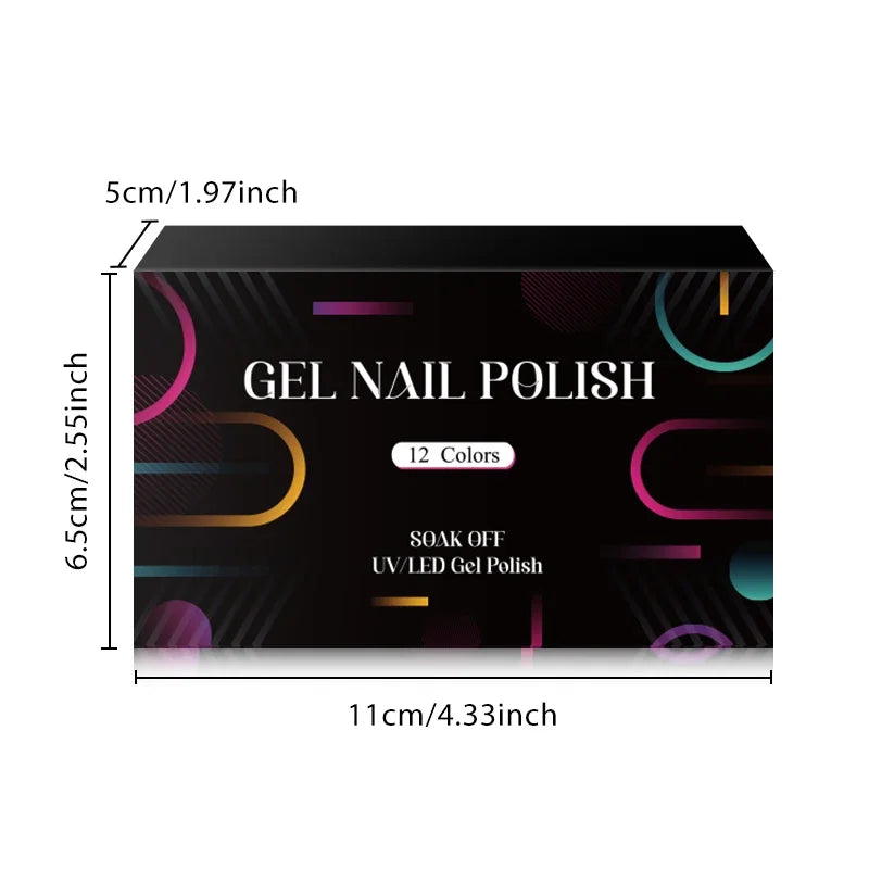Conjunto de 12 Esmaltes em Gel HEMA TPO FREE, Cores Coloridas de Verão, Longa Duração, Semi-Permanente, Removível, Verniz em Gel UV, Suprimentos para Unhas DIY