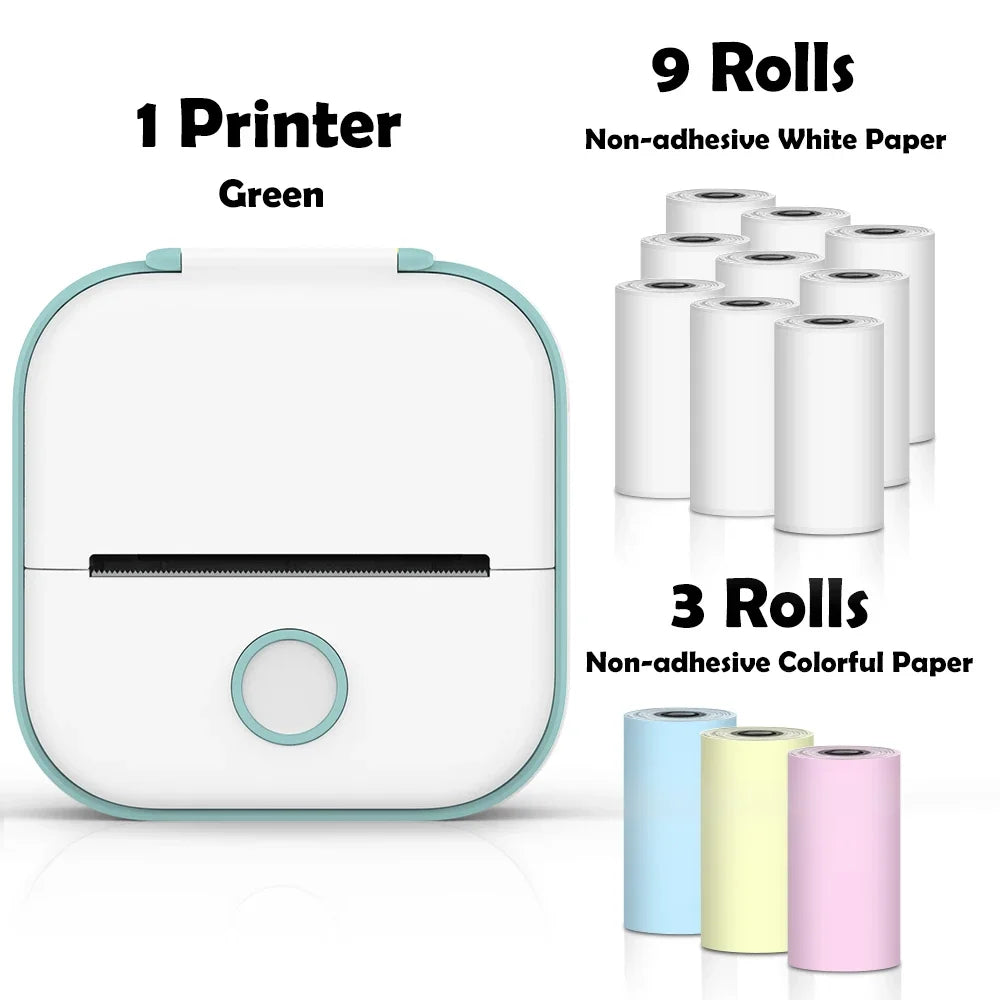 Phomemo T02 mini wireless thermal printer mini pocket printer, sticker printer for DIY, journal, student birthday gift