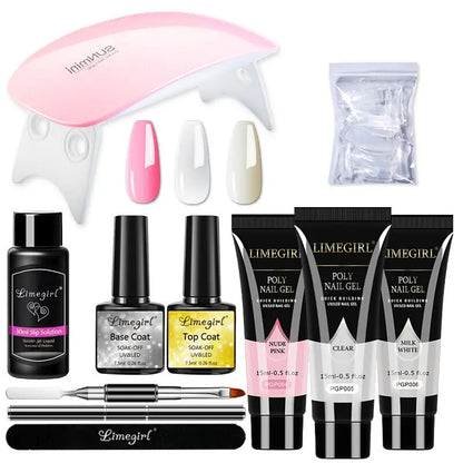 15ml kit de gel de unhas para extensão rápida arte do prego gel de polímero ferramentas de unhas extensão de dedo solução acrílica gel polonês kit de arte do prego