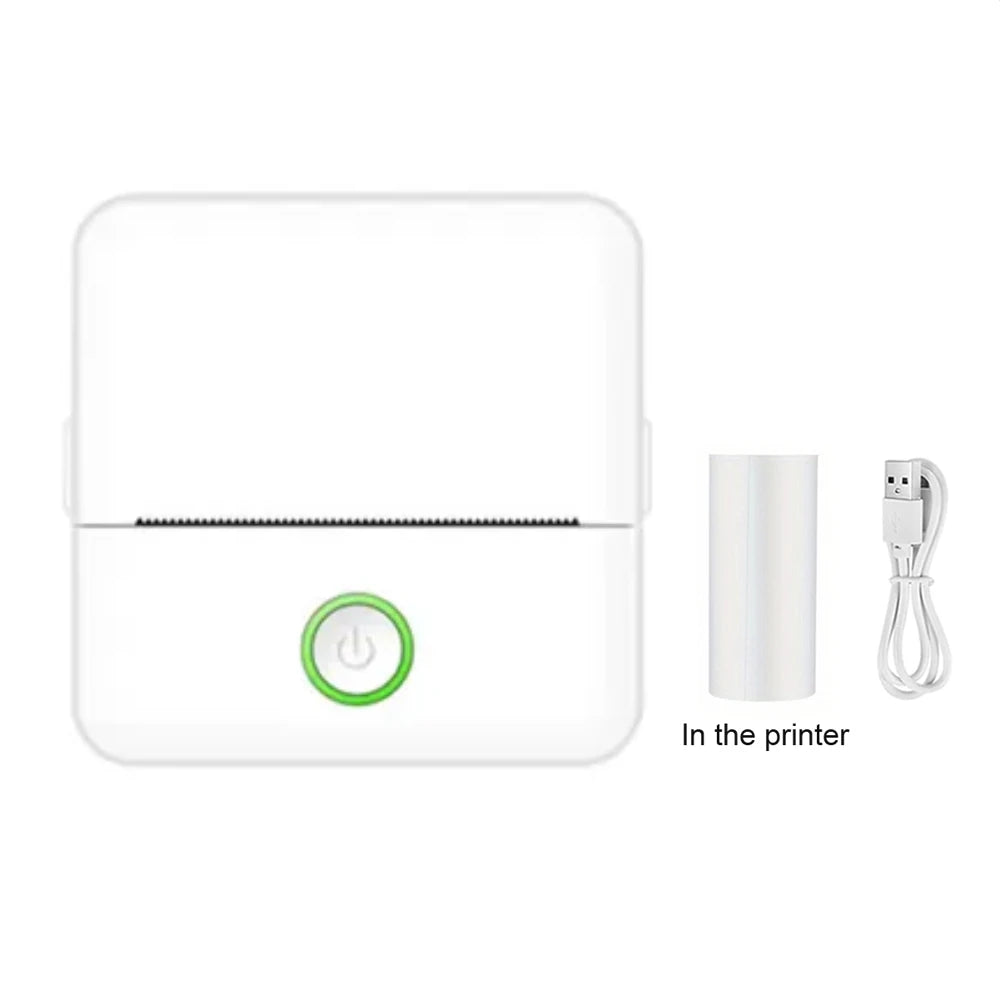 Mini sticker printer, smart Bluetooth pocket inkless thermal printer, portable receipt printer for photo journal notes