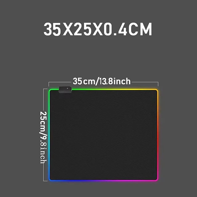 Mouse pad para jogos RGB, tapete de mouse grande de 31,5 x 11,8 polegadas com 14 modos de luz, base de borracha antiderrapante, teclado grande para PC
