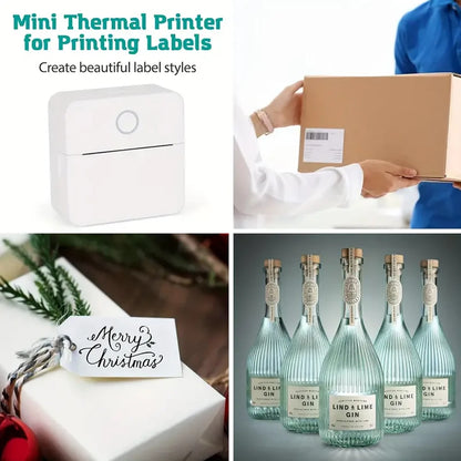 Mini impressora de adesivos, impressora térmica sem tinta de bolso inteligente bluetooth, impressora de recibos portátil para notas de diário de fotos