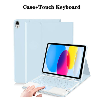 Capa de teclado para iPad (A16) 11a/10a geração, teclado sem fio removível, capa de teclado folio com suporte para lápis