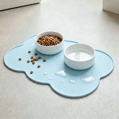 Tapete de Alimentação para Cães e Gatos, Tapete de Silicone Fino e Impermeável para Comida de Gato com Borda Elevada, Tapete para Tigela de Gato