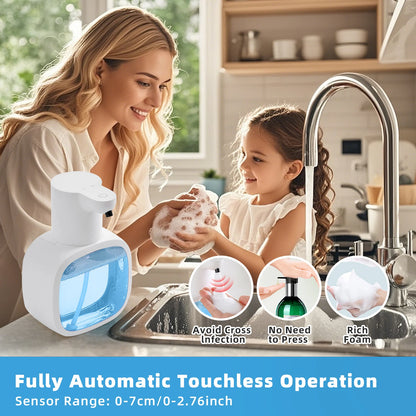 Novo dispensador de sabão automático montado na parede espuma inteligente máquina lavar as mãos 500ml líquido recarregável sensor indução do banheiro