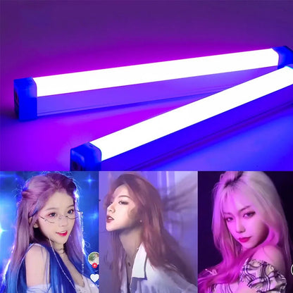 Luz de Tubo Colorida RGB 17cm/32cm, Luz Noturna USB, Bastão de Luz Roxo e Azul, Lâmpada de Ambiente, Luz de Preenchimento Portátil para Fotos