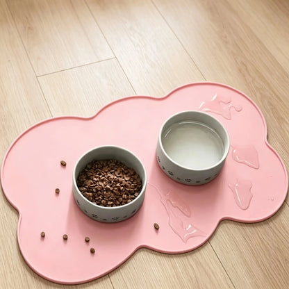 Tapete de Alimentação para Cães e Gatos, Tapete de Silicone Fino e Impermeável para Comida de Gato com Borda Elevada, Tapete para Tigela de Gato