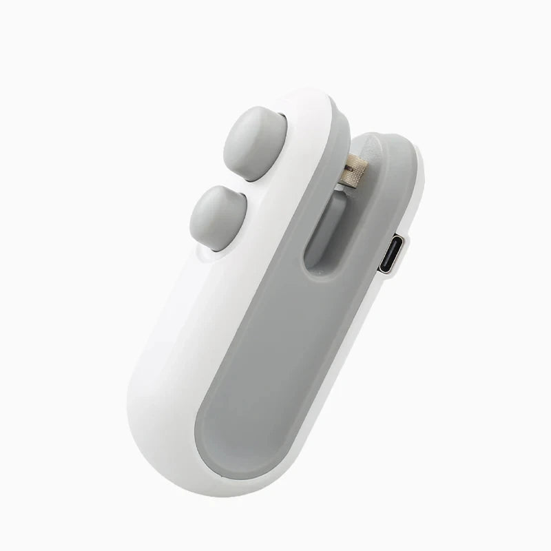 Selador Térmico Portátil Mini USB Recarregável – Selador de Sacos para Armazenamento de Alimentos Plásticos e Sacos com Fecho para Lanches