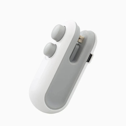 Selador Térmico Portátil Mini USB Recarregável – Selador de Sacos para Armazenamento de Alimentos Plásticos e Sacos com Fecho para Lanches