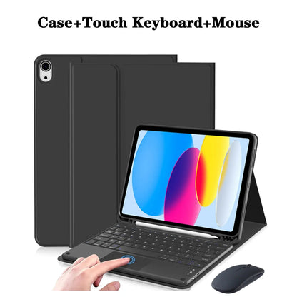 Capa de teclado para iPad (A16) 11a/10a geração, teclado sem fio removível, capa de teclado folio com suporte para lápis