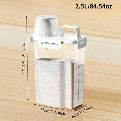Recipiente de armazenamento selado à prova de umidade coberto de 2,5L - usado para grãos, nozes, farinha, caixas de armazenamento de alimentos de arroz