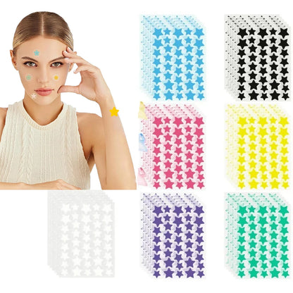 1400 peças remendos de acne estrela multicoloridos, remendos de espinhas, remendos de acne facial, remendos de acne corretivos, ultrafinos
