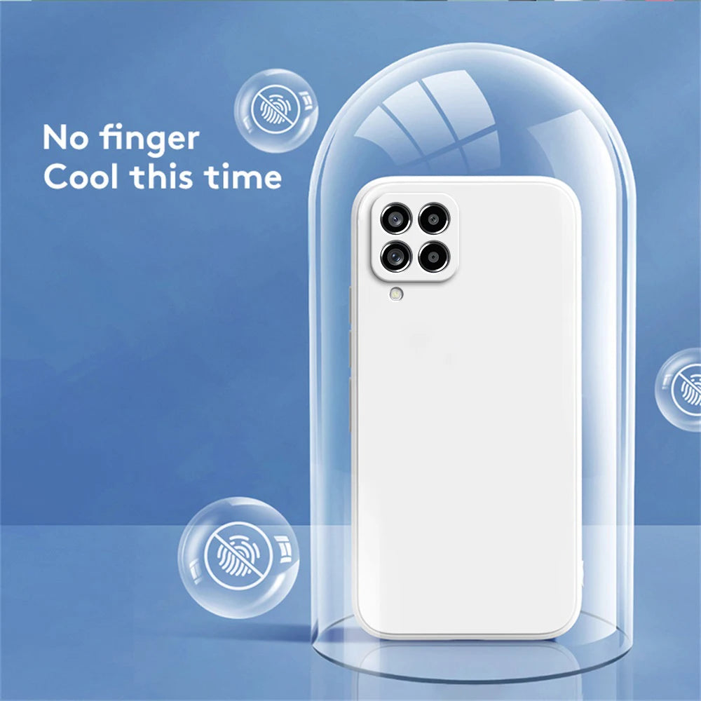 Funda capa de telefone original para samsung a12 m12 a22 m22 a32 a42 a52 a72 5g capa protetora de câmera de silicone fosco